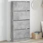 Preview: ARDEBO.de - Schuhschrank mit 4 Klappen Betongrau 80x21x163,5 cm