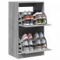 Preview: Schuhschrank mit 2 Klappen Grau Sonoma 60x42x108 cm