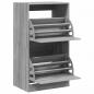 Preview: Schuhschrank mit 2 Klappen Grau Sonoma 60x42x108 cm