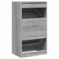 Preview: Schuhschrank mit 2 Klappen Grau Sonoma 60x42x108 cm