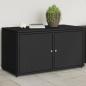 Preview: ARDEBO.de - Gartenschrank Schwarz 110x55x60,5 cm Poly Rattan