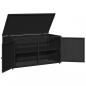 Preview: Gartenschrank Schwarz 110x55x60,5 cm Poly Rattan