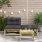 Preview: Gartensofa ohne Armlehnen mit Kissen und Hocker