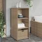 Preview: ARDEBO.de - Gartenschrank Beige 50x55x115 cm Poly Rattan