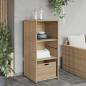 Preview: Gartenschrank Beige 50x55x115 cm Poly Rattan