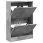 Preview: ARDEBO.de - Schuhschrank Betongrau 60x21x87,5 cm Holzwerkstoff