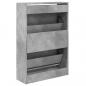 Preview: Schuhschrank Betongrau 60x21x87,5 cm Holzwerkstoff