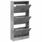 Preview: Schuhschrank Betongrau 60x21x125,5 cm Holzwerkstoff