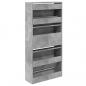 Preview: Schuhschrank Betongrau 60x21x125,5 cm Holzwerkstoff