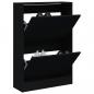 Preview: ARDEBO.de - Schuhschrank Schwarz 60x21x87,5 cm Holzwerkstoff