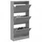 Preview: ARDEBO.de - Schuhschrank Grau Sonoma 60x21x125,5 cm Holzwerkstoff