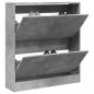 Preview: ARDEBO.de - Schuhschrank Betongrau 80x21x87,5 cm Holzwerkstoff