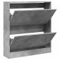 Preview: Schuhschrank Betongrau 80x21x87,5 cm Holzwerkstoff