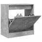 Preview: ARDEBO.de - Schuhschrank Betongrau 60x34x63,5 cm Holzwerkstoff