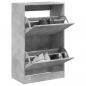 Preview: ARDEBO.de - Schuhschrank Betongrau 60x34x96,5 cm Holzwerkstoff