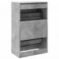 Preview: Schuhschrank Betongrau 60x34x96,5 cm Holzwerkstoff