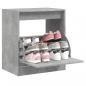 Preview: ARDEBO.de - Schuhschrank Betongrau 60x42x69 cm Holzwerkstoff