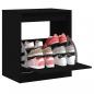 Preview: ARDEBO.de - Schuhschrank Schwarz 60x42x69 cm Holzwerkstoff