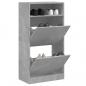 Preview: ARDEBO.de - Schuhschrank Betongrau 60x34x116 cm Holzwerkstoff