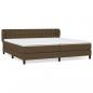 Preview: ARDEBO.de - Boxspringbett mit Matratze Dunkelbraun 200x200 cm Stoff