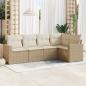 Preview: ARDEBO.de - 5-tlg. Garten-Sofagarnitur mit Kissen Beige Poly Rattan