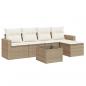 Preview: 6-tlg. Garten-Sofagarnitur mit Kissen Beige Poly Rattan