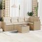 Preview: ARDEBO.de - 6-tlg. Garten-Sofagarnitur mit Kissen Beige Poly Rattan