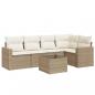 Preview: 6-tlg. Garten-Sofagarnitur mit Kissen Beige Poly Rattan