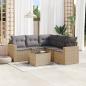 Preview: ARDEBO.de - 6-tlg. Garten-Sofagarnitur mit Kissen Beige Poly Rattan