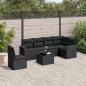 Preview: ARDEBO.de - 7-tlg. Garten-Sofagarnitur mit Kissen Schwarz Poly Rattan