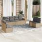 Preview: ARDEBO.de - 8-tlg. Garten-Sofagarnitur mit Kissen Beige Poly Rattan