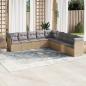 Preview: ARDEBO.de - 9-tlg. Garten-Sofagarnitur mit Kissen Beige Poly Rattan