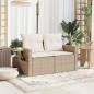 Preview: Gartensofa mit Kissen 2-Sitzer Beige Poly Rattan