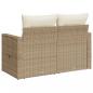 Preview: Gartensofa mit Kissen 2-Sitzer Beige Poly Rattan