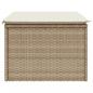 Preview: Gartenhocker mit Kissen Beige 55x55x37 cm Poly Rattan