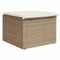 Preview: Gartenhocker mit Kissen Beige 55x55x37 cm Poly Rattan