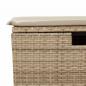 Preview: Gartenhocker mit Kissen Beige 55x55x37 cm Poly Rattan