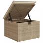 Preview: Gartenhocker mit Kissen Beige 55x55x37 cm Poly Rattan