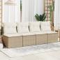 Preview: Gartensofa mit Kissen 4-Sitzer Beige Poly Rattan