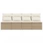 Preview: Gartensofa mit Kissen 4-Sitzer Beige Poly Rattan