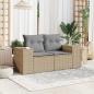 Preview: Gartensofa mit Kissen 2-Sitzer Beige Poly Rattan