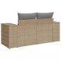 Preview: Gartensofa mit Kissen 2-Sitzer Beige Poly Rattan