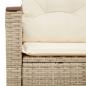 Preview: Gartensofa mit Kissen 2-Sitzer Beige Poly Rattan