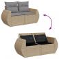 Preview: Gartensofa mit Kissen 2-Sitzer Beige Poly Rattan