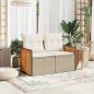 Preview: Gartensofa mit Kissen 2-Sitzer Beige Poly Rattan