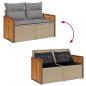 Preview: Gartensofa mit Kissen 2-Sitzer Beige Poly Rattan