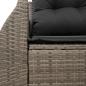 Preview: Gartensofa 2-Sitzer mit Kissen Grau Poly Rattan