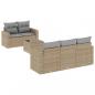 Preview: 6-tlg. Garten-Sofagarnitur mit Kissen Beige Poly Rattan