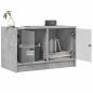 Preview: TV-Schrank mit Glastüren Betongrau 68x37x42 cm