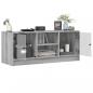 Preview: TV-Schrank mit Glastüren Grau Sonoma 102x37x42 cm